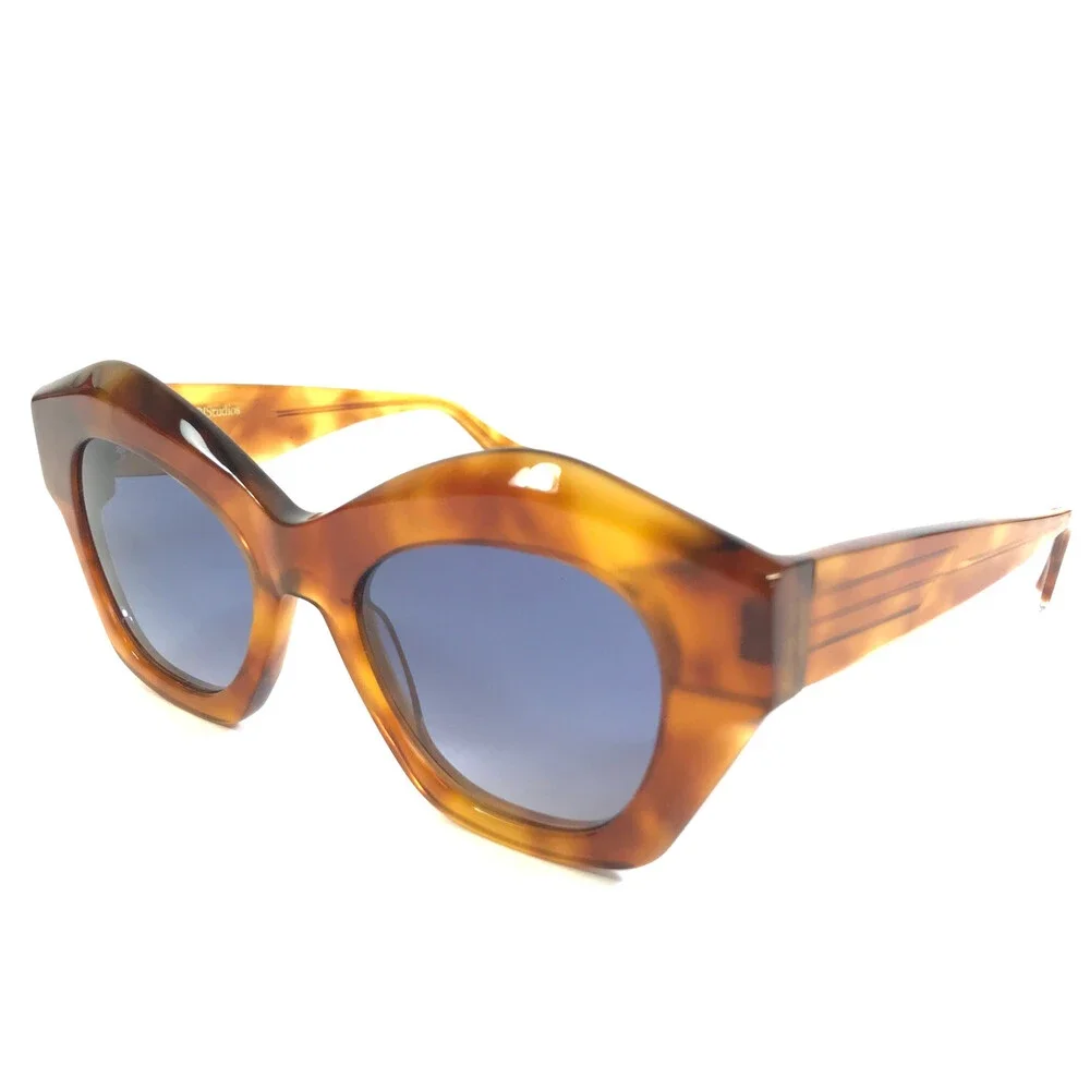 Gigi Studios Sunglasses BILLIE 6755/0 Brown Cat Eye Frames Blue Gradient Lenses